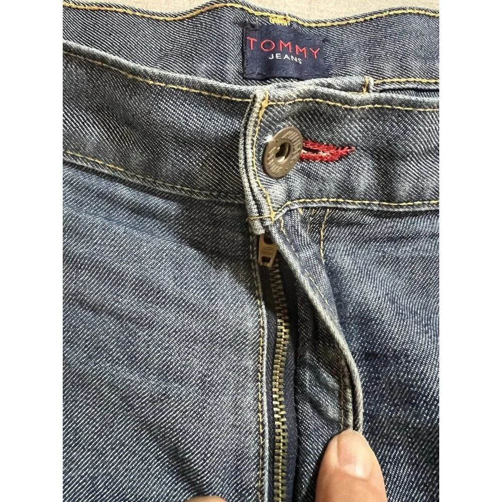 Vintage Tommy Hilfiger Jeans 38x30 Blue Denim‎ Pocketed Wide Leg Baggy Y2K
